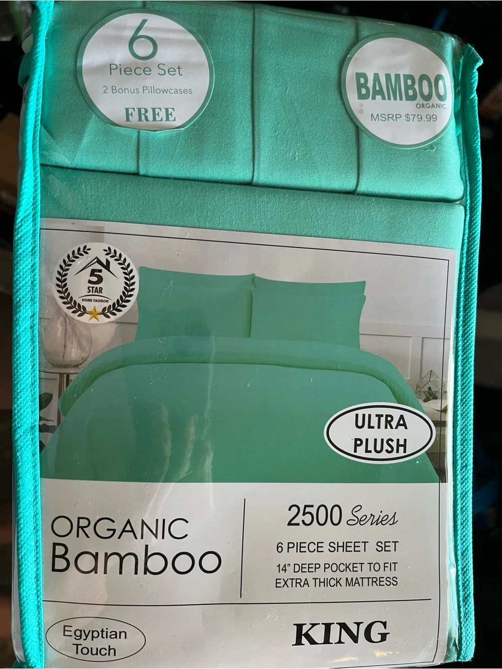 King Organic Bamboo Ultra Plush Sheet Set - Mint Green